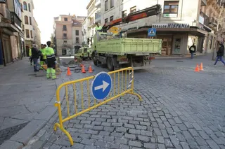 Corte de tráfico del centro de la ciudad
