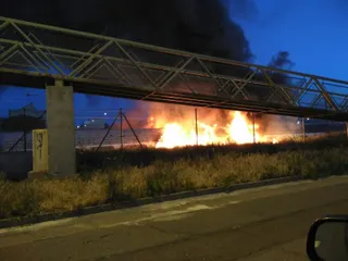 Incendio en tren