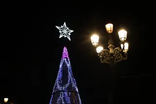 Adornos de navidad en el centro de Salamanca