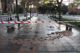 Reventón de agua en la glorieta de Santiago Martín 'El Viti' (1)