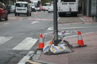 Semáforo roto en Gran Vía