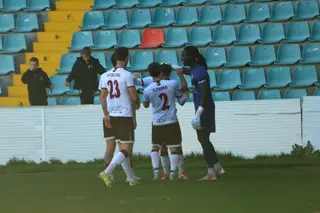 Leo Mendes celebrando un gol con el Salamanca CF UDS | Mateo G.J.