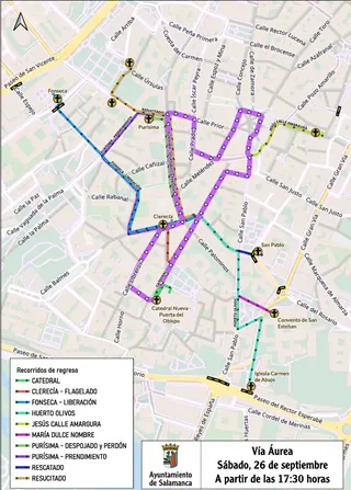 Cortes de tráfico por la procesión extraordinaria Vía Áurea en distintos puntos de la ciudad