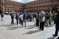 Turistas en la Plaza Mayor de Salamanca