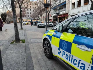 Policía Local en una foto de archivo en la Plaza de España