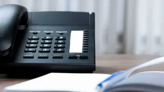 Un teléfono fijo