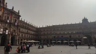 Partículas de polvo africano en Salamanca en la Plaza Mayor