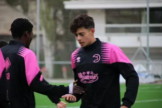 Alberto Sánchez, en un entrenamiento con Unionistas | FOTO SALAMANCA24HORAS.COM