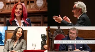 Nuevos socios de honor de Alumni-USAL, Sara García, Bernardo García-Bernalt, Marisa Fernández e Isidoro Alanís | USAL