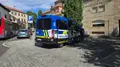 Policía Local en el lugar del accidente en la calle Juan de la Fuente