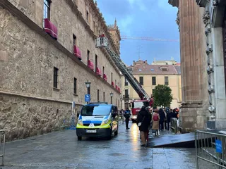 Bomberos en el Palacio de Alba por desprendimiento de piedra