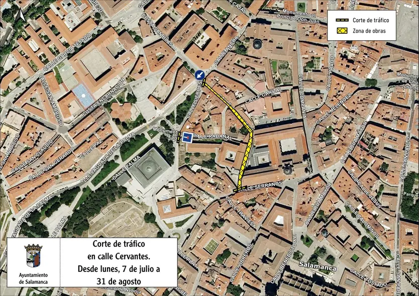 Corte de tráfico calle Cervantes
