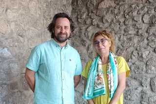 Alcalde de Béjar, Antonio Cámara y la concejala de Fiestas y Cultura, Ana V. Peralejo