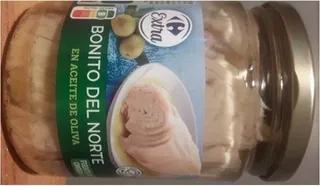 Bonito del norte en conserva de la marca Carrefour. Foto @AESAN_gob_es
