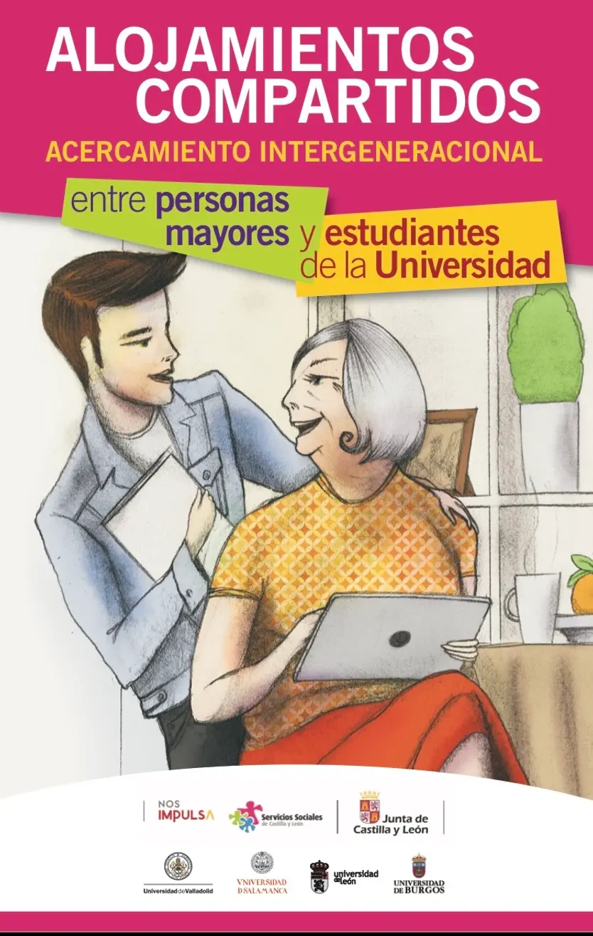 Cartel del programa de Alojamientos Compartidos - Junta de Castilla y León