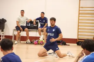 Dalmiro Martín, en un entrenamiento con el Salamanca Fútbol Sala.