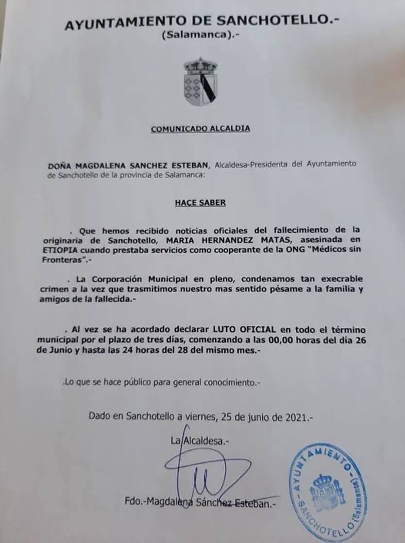 Luto en Sanchotello