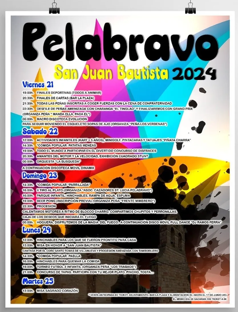 Pelabravo, programa fiestas