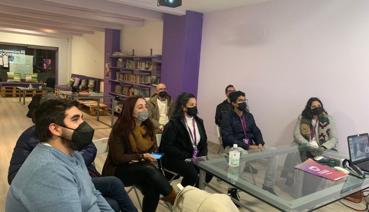 La lista de Unidas Podemos sigue en directo el escrutinio desde su sede