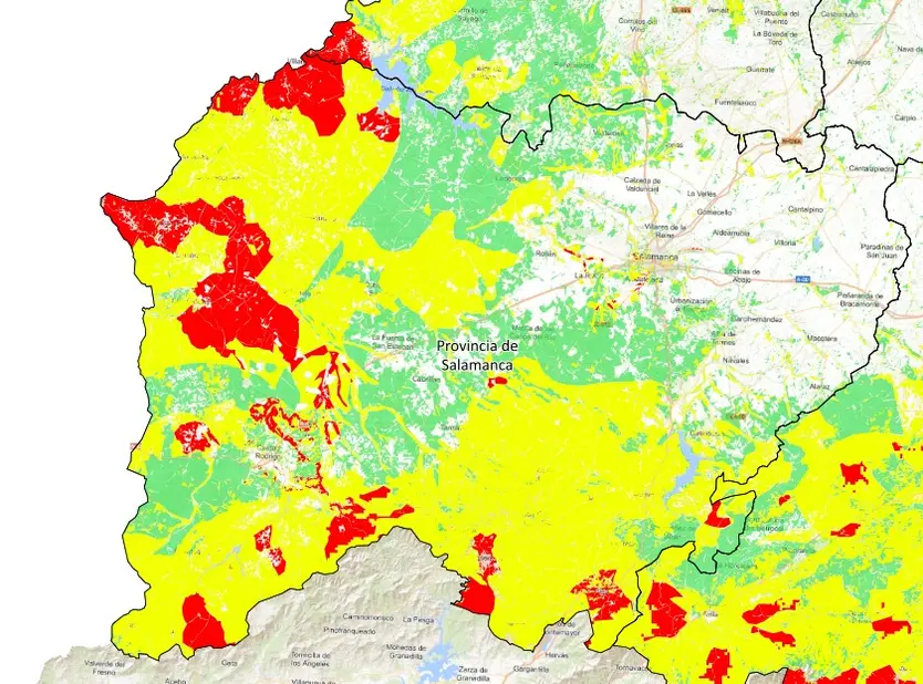 Areas De Peligro De Incendios Forestales En Salamanca. Jcyl