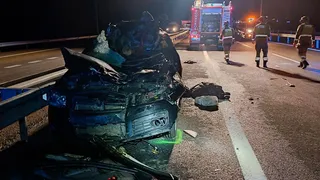 Fallece un varón al colisionar su turismo con un caballo en la AP-66 a la altura de Valverde de la Virgen (León) | Foto: Bomberos León