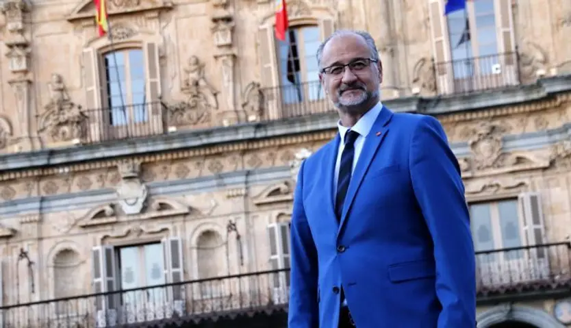 Luis Fuentes en la Plaza Mayor