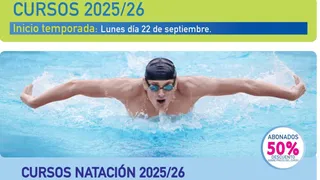 Cartel informativo cursos de natación