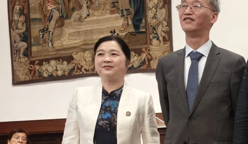 La rectora de la Universidad de Guizhou, Yang Wei en la inauguración del Instituto Confucio de Salamanca. S24H.