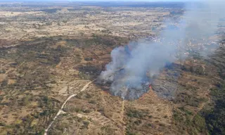 Incendio forestal en las inmediaciones de Mieza
