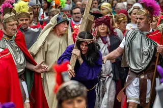 Representación de La Pasión Viviente en Serradilla del Arroyo, Semana Santa 2025. Foto Vicente | ICAL | ARCHIVO