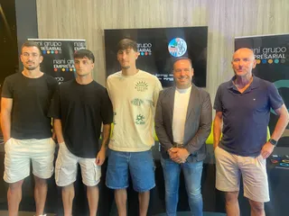 Maikel, Ares y Curro en la presentación con el Salamanca CF UDS