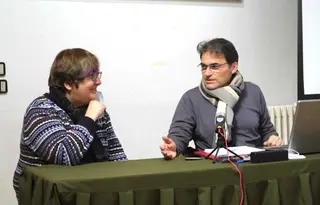 La presidenta del Centro de Estudios Bejaranos, Josefa Montero García, y el profesor Pedro Ojeda Escudero | Enrique García Periáñez