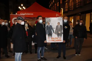 David Castaño junto a Edmundo Bal, Luis Fuentes y Fernando Castaño durante la campaña de las elecciones a las Cortes de Castilla y León | Foto. s24h