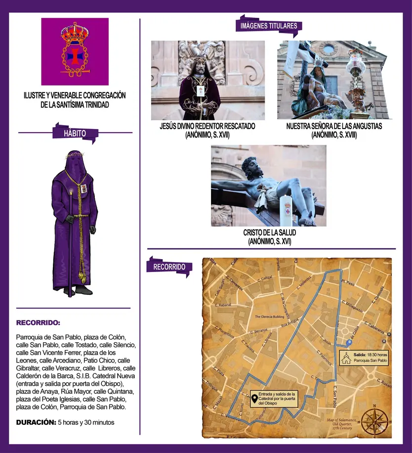 Infografía de la procesión de la Congregación de la Santísima Trinidad