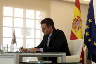 Archivo - El presidente del Gobierno, Pedro Sánchez, durante una videoconferencia en la Cumbre de los países del G20 - PoolMoncloa/José María Cuadrado - Archivo