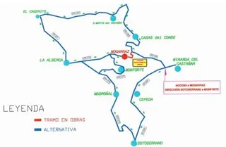 Cerrada al tráfico la carretera entre Mogarraz y el cruce con la DSA-263 del 22 de marzo al 30 de abril