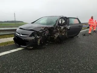 Colisión frontal en la A 67 en Herrera de Pisuerga