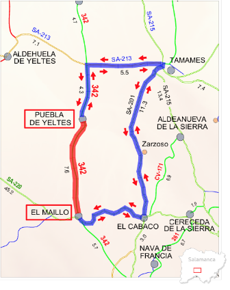 Tramo Alternativo Ante Las Obras De La Dsa 342 Entre Puebla De Yeltes Y El Maíllo 