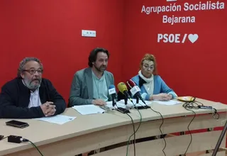 Rodríguez Celador, Antonio Cámara y Ana María Vicente en una rueda de prensa anterior | Foto: PSOE de Béjar