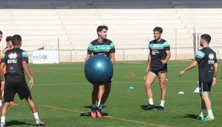 Lamadrid, durante un entrenamiento en el Reina Sofía / FOTO SALAMANCA24HORAS.COM
