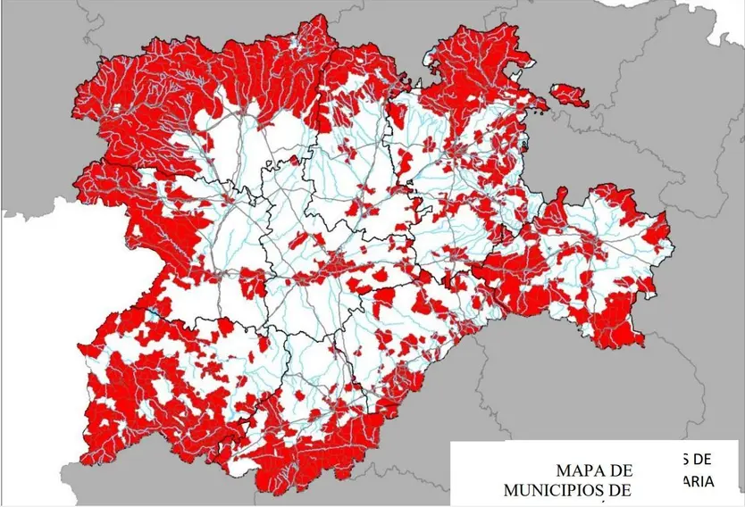 Mapa de municipios de atención prioritaria de emergencias forestales