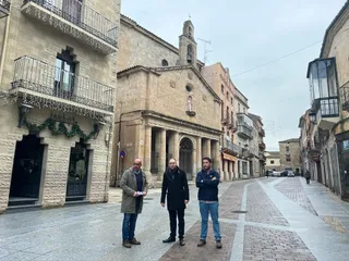 Obras en la Rúa del Sol, en Ciudad Rodrigo. Foto Ayuntamiento Ciudad Rodrigo