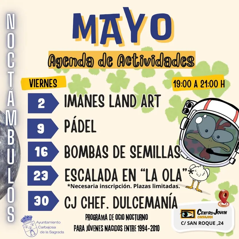 Cartel noctámbulos mayo