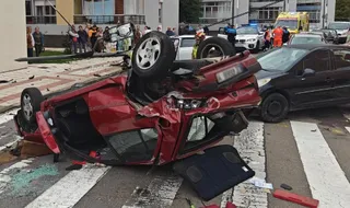 Accidente en el barrio Pinilla de León. Foto: Bomberos de León