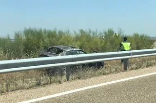 Salida de vía en la A-62
