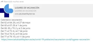 El calendario de vacunación de Salamanca que circula por WhatsApp es falso
