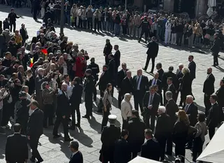 Visita del rey Felipe VI y el presidente de Italia, Sergio Mattarella, en la Plaza Mayor