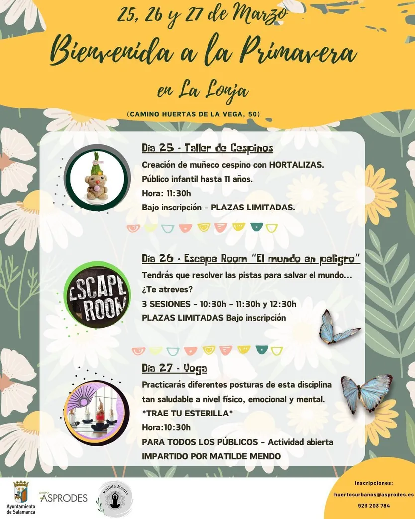 Programa de talleres medioambientales en la Lonja de los Huertos Urbanos durante Semana Santa