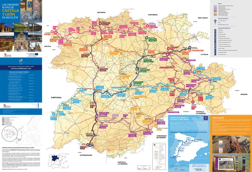 Mapa Rutas Cicloturismo En Castilla Y León