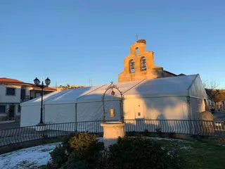 Carpa en la que se realizó el cribado masivo en Matilla de los Caños. | FOTO: AYUNTAMIENTO DE MATILLA DE LOS CAÑOS